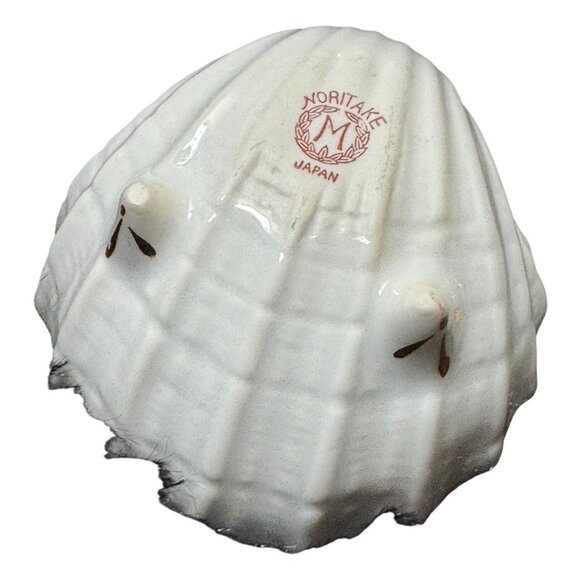 Noritake Vintage Floral & Gold Trim Shell-Shaped Dip Dish Salt Cellars Set Of 3 - Picture 5 of 7